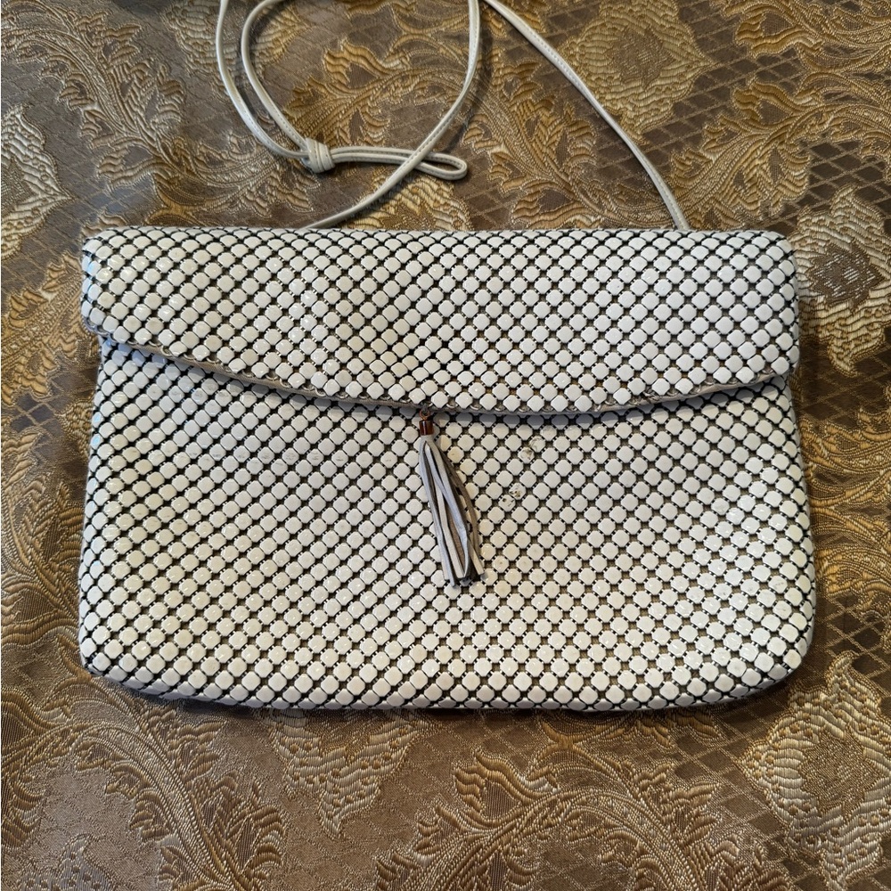 Vintage Whiting and Davis Elegant Cream Metal Evening Bag
